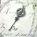 Sterling Silver Fluer-de-Lis Key Pendant - Vintage Silver Key Necklace - All Sterling Silver - Free Shipping