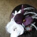 Hair pin white, light ivory, purple, violet, plum, crystal, rhinestone, feather, orchid, berry, feather