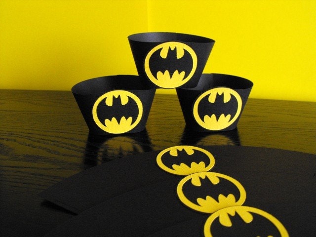 Batman Birthday Cupcake Wrappers