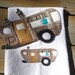 2012 Camping Potholder Series, Vintage Camper Trailer, Potholder and matching flour Sack towel