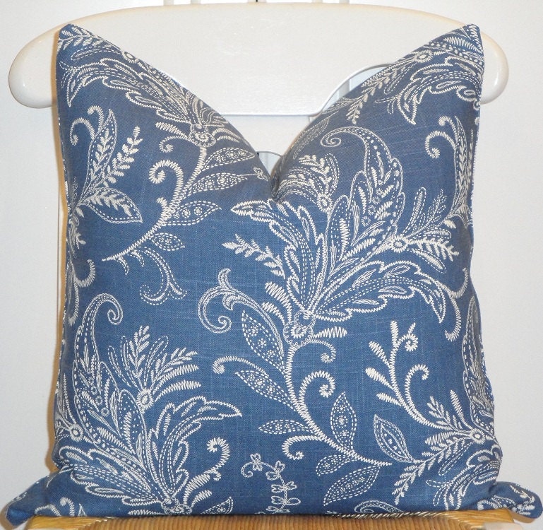 BOTH SIDES - Decorative Pillow Cover - 20 x 20, 18 x 18 - Throw Pillow - Accent Pillow - Atlantic Blue