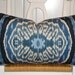 Decorative Pillow Cover - 12 x 21- Duralee - IKAT - Throw Pillow - Accent Pillow - Blue Denim  - Lumbar Pillow