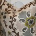 Beautiful Decorative Pillow Cover - 20 x 20 - Floral - Suzani - Steel Blue - Olive Green - Gray - Pewter - Black