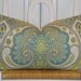 KRAVET - Decorative Pillow Cover - 12 x 21 - Throw Pillow - Accent Pillow - Aqua - Lime Green - Light Blue - Paisley - Ikat