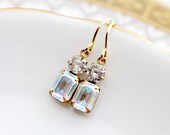 Simple Sparkle Vintage Glass Stone Earrings