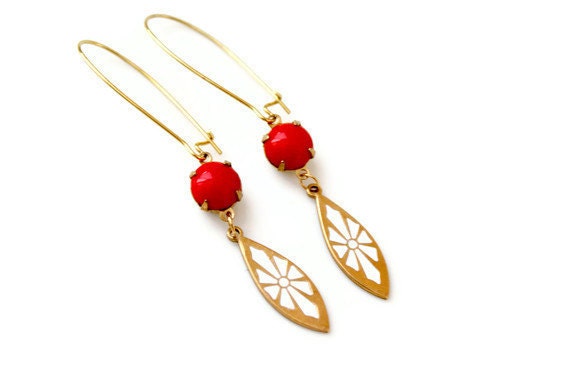 Art Deco Starburst Earrings with Vintage Charms