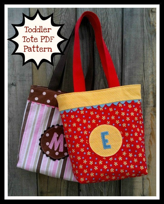 Toddler Tote - PDF Sewing Pattern - Easy to sew - Child's Mini Tote ...