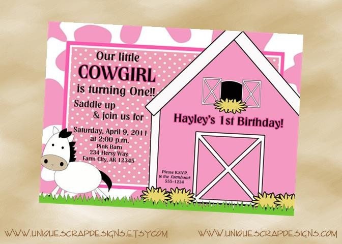 Diva Cowgirl Birthday Party Invitation Style DI1688 DIGITAL FILE - Printable - by Unique Scrap Designs