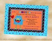 Little Monster Baby Shower Invitation Style DI2119 DIGITAL FILE - Printable - by Unique Scrap Designs