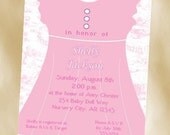 Little Doll Baby Shower Invitation Style DI2143 DIGITAL FILE - Printable - by Unique Scrap Designs