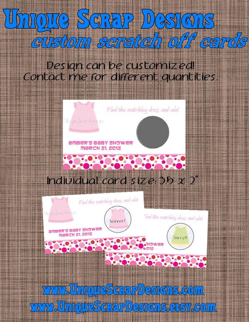 Sweet BABY Dress Scratch Off Baby Shower Game Style SO3003 - SET of 20