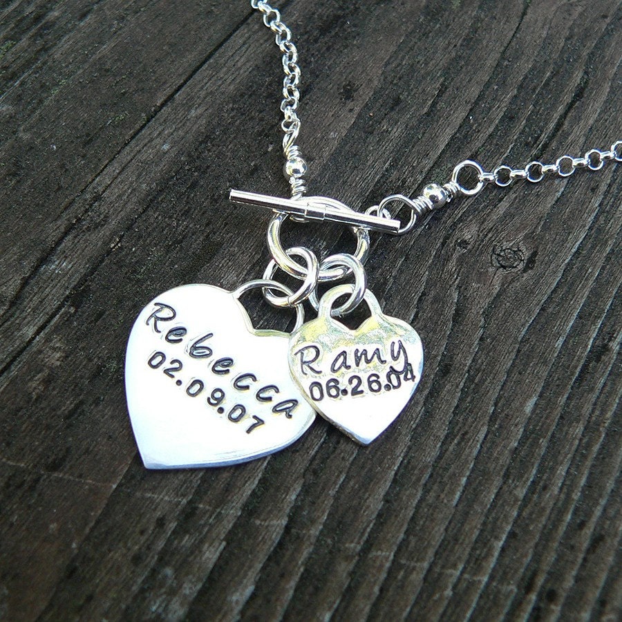 Wearing My Heart - Personalized Mother's Necklace - Solid Sterling