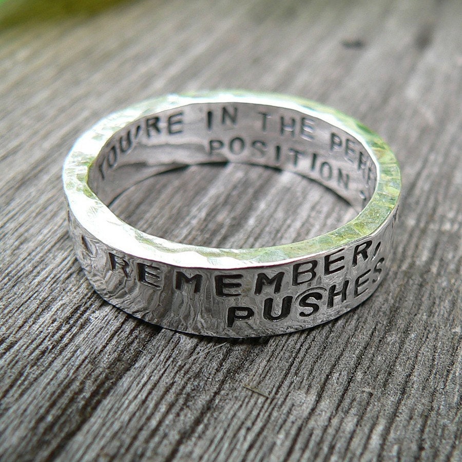 Custom Thick Sterling Silver Ring - Engraved Both Inside and Outside - Choose from 7 Fonts