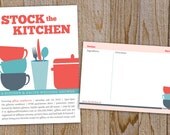 Modern Wedding Shower invitation and 4x6 recipe card set