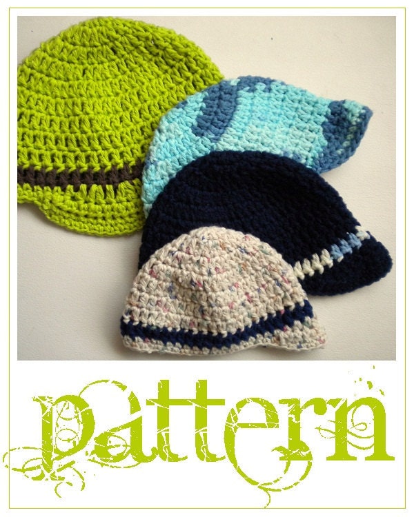PATTERN Brimmed Baby Boy Hat PDF Crochet by shopannavirginia