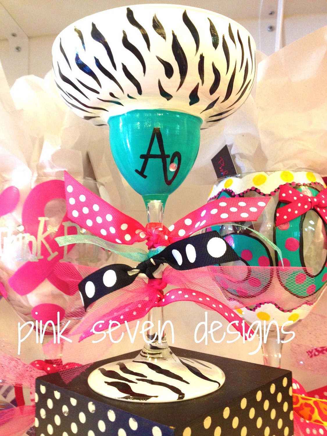 Zebra Print MARGARITA Glass - Personalized