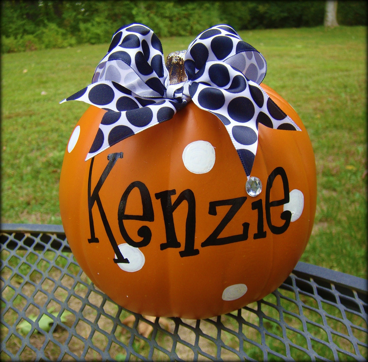 Adorable Bow PUMPKINS - Personalized with Girls Name or Monogram
