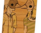 Shy Boy Shy Girl No2 - Ltd edition wood ACEO