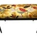 Contemporary Upholstered Bench:  Bedroom Bench in bright yellow floral cotton fabric