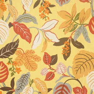 Contemporary Upholstered Bench:  Bedroom Bench in bright yellow floral cotton fabric