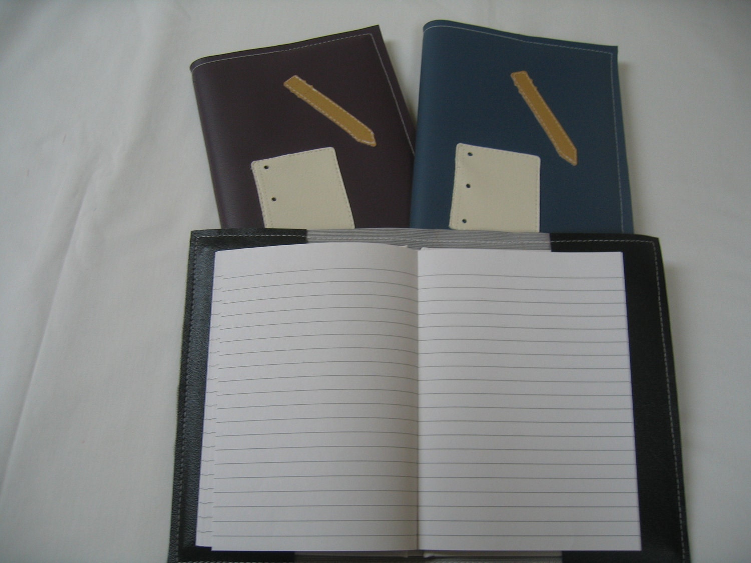 Notebook and pencill Vinyl Journal Cover with notebook