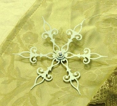 WHITE Snow Flower- Steampunk Clock Hand Holiday Ornament