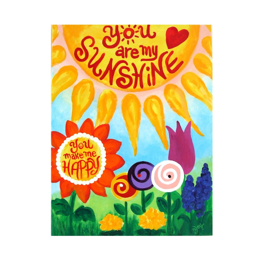 Girls Nursery Art / You Are My Sunshine 10 / 12x16 by nJoyArt