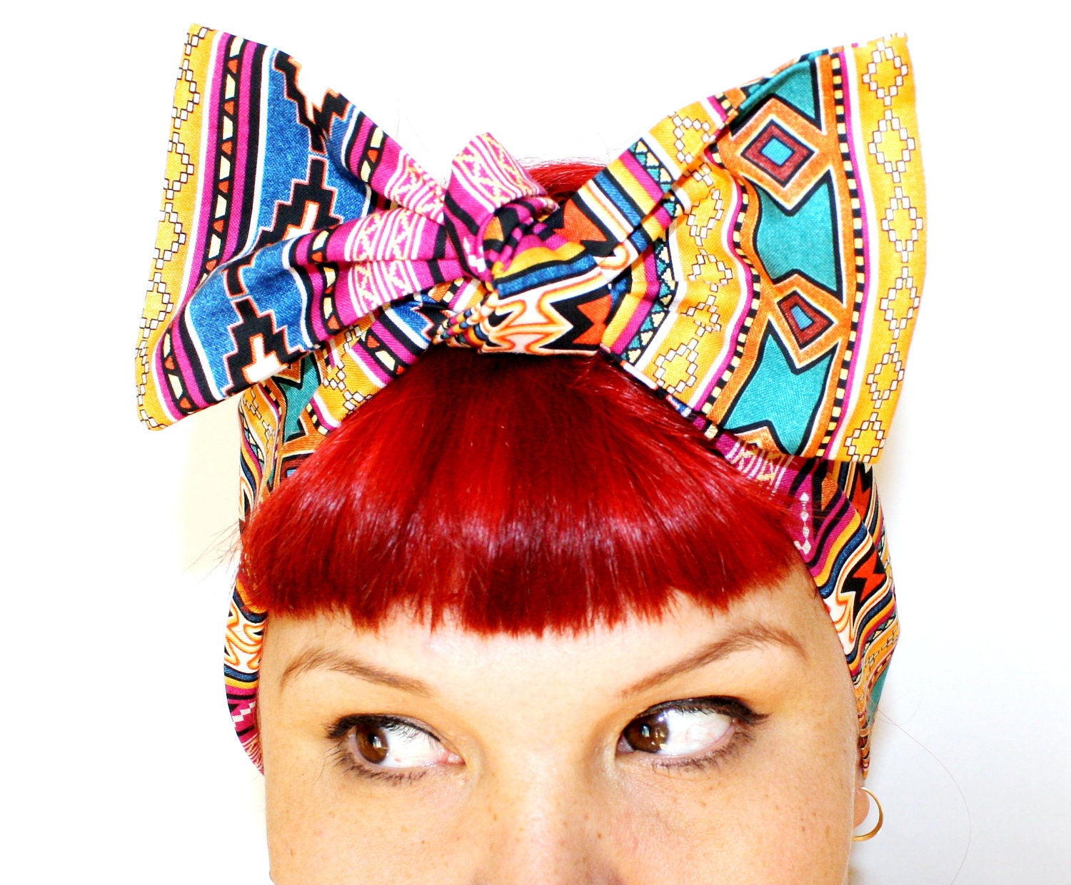 Bow style, Vintage Inspired Head Scarf, Bow Style, South Western, Navajo, Boho