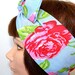 Bow hair tie, Vintage Inspired Head Scarf, Roses, Shabby Chic