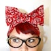 Bow style, Vintage Inspired Head Scarf, Red Bandanna, Summertime, Rockabilly, Retro, 1940s, 1950s