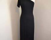 vintage 90s black off the shoulder BCBG maxi dress