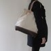 Billy natural canvas & brown leather tote bag