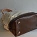 Billy natural canvas & brown leather tote bag