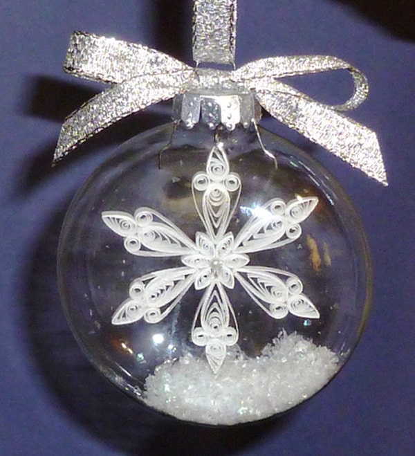 Quilled Snowflake Inside Glass Ornament by TheArtofQuilling