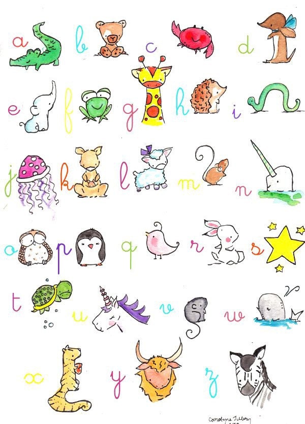 Alphabet Print 8X10 Colorful Archival Print