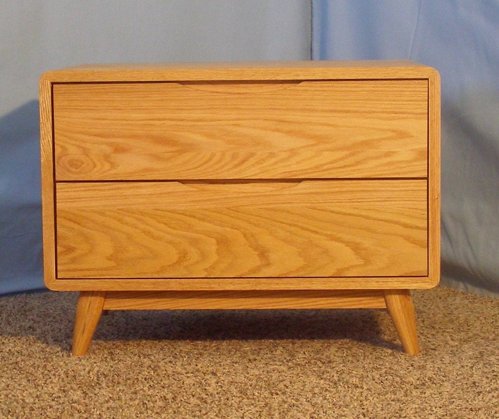Oak Danish Modern Nightstand Item 2D620 by arrowheadwood on Etsy