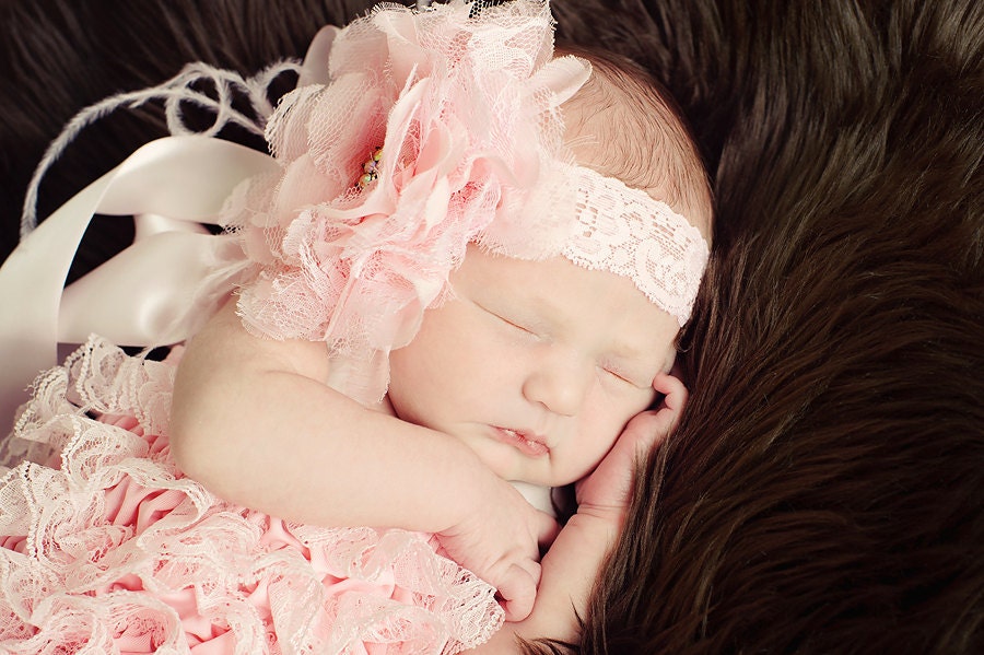 Newborn Lace romper, petti romper light pink - Cotton NB (0-12 months)