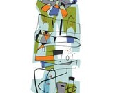 Fairview 1950 abstract Mid Century Modern inspired print signed & numbered