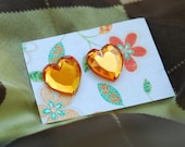 golden yellow heart earrings