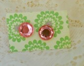 powder pink post earrings