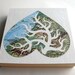 6" by 6". Cut paper art. Large Map Cut Art on a Wooden Panel. Made to Order. You Pick the Location. by PaperCutWorks