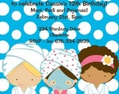 Spa Birthday Invitation Spa Party Invitations Printable or Printed