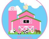 Pink Farm Birthday T-Shirt or Onesie Personalized Pink Farm Shirt Girls Il_170x135