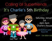 Superhero Birthday Invitation Girl Boy Superhero Birthday Party Invitations Printable or Printed