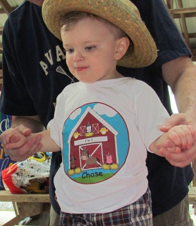 Farm TShirt or Onesie Birthday Party Personalized Farm Birthday Shirt Il_170x135