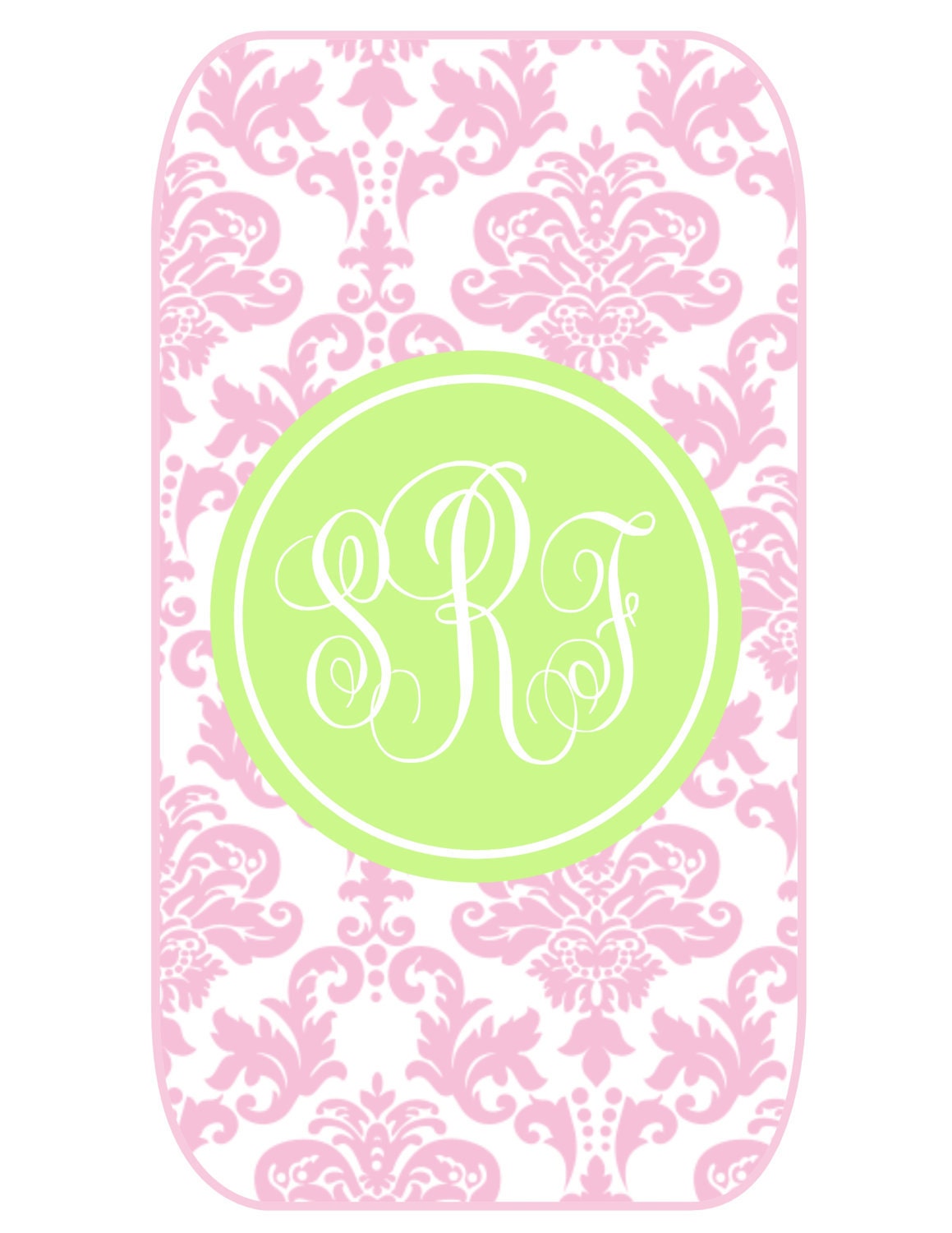Personalized Pink Damask iPhone Case Il_170x135