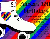 Rollerskating Birthday Invitation Rollerskating Birthday Party Invitation Printable Il_170x135