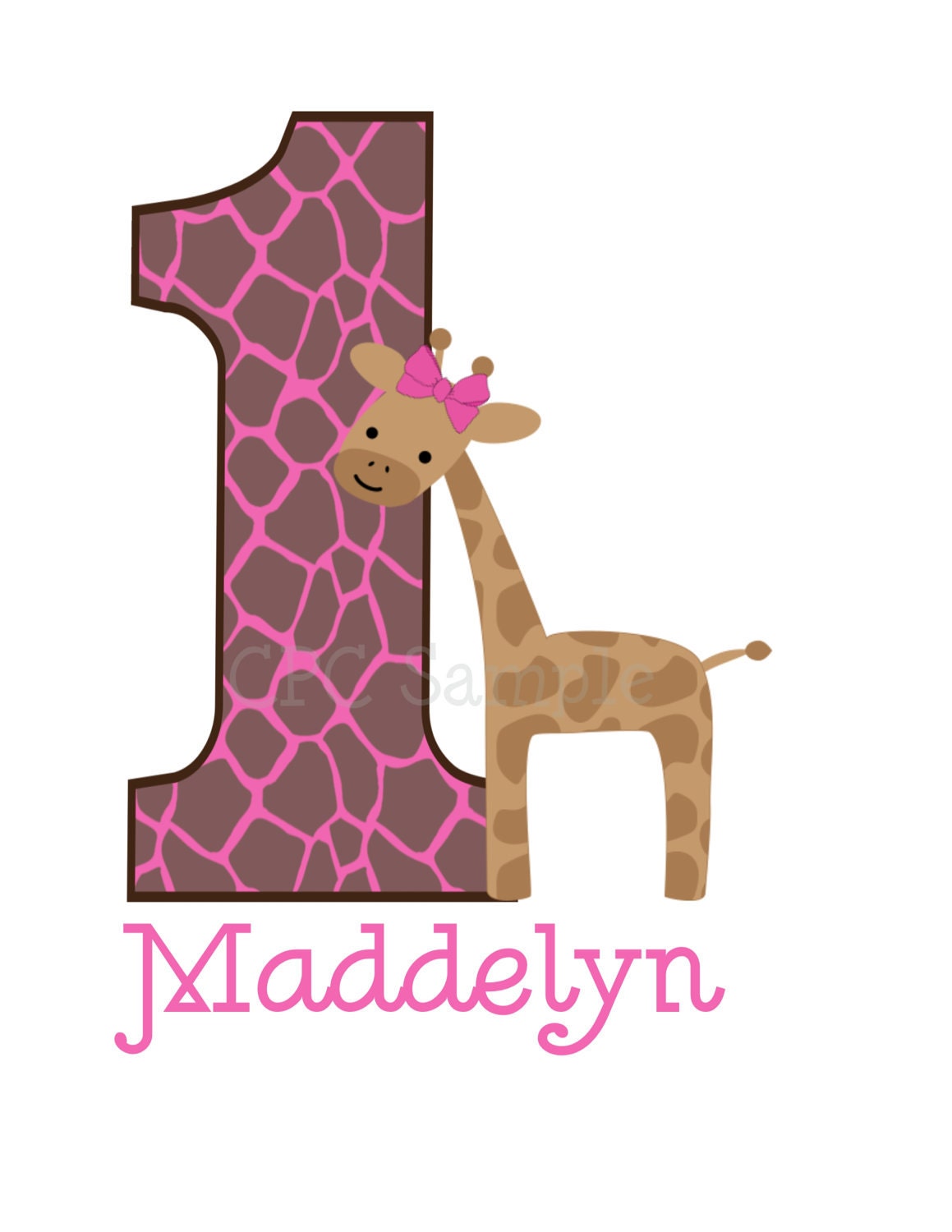 Pink Giraffe TShirt or Onesie Personalized Girls Giraffe Birthday Party Shirt ANY NUMBER AVAILABLE Il_170x135