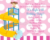 Pool Party Birthday Invitation Yellow Waterslide Birthday Invitation Printable Digital Invite Boy Girl Twins Il_170x135