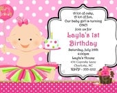 Smash Cake Invitations Boy Girl Smash Cake Birthday Party Invitation Printable or Printed